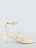 AND/OR Iris leather Feature Heel Strappy Low Sandals, Gold