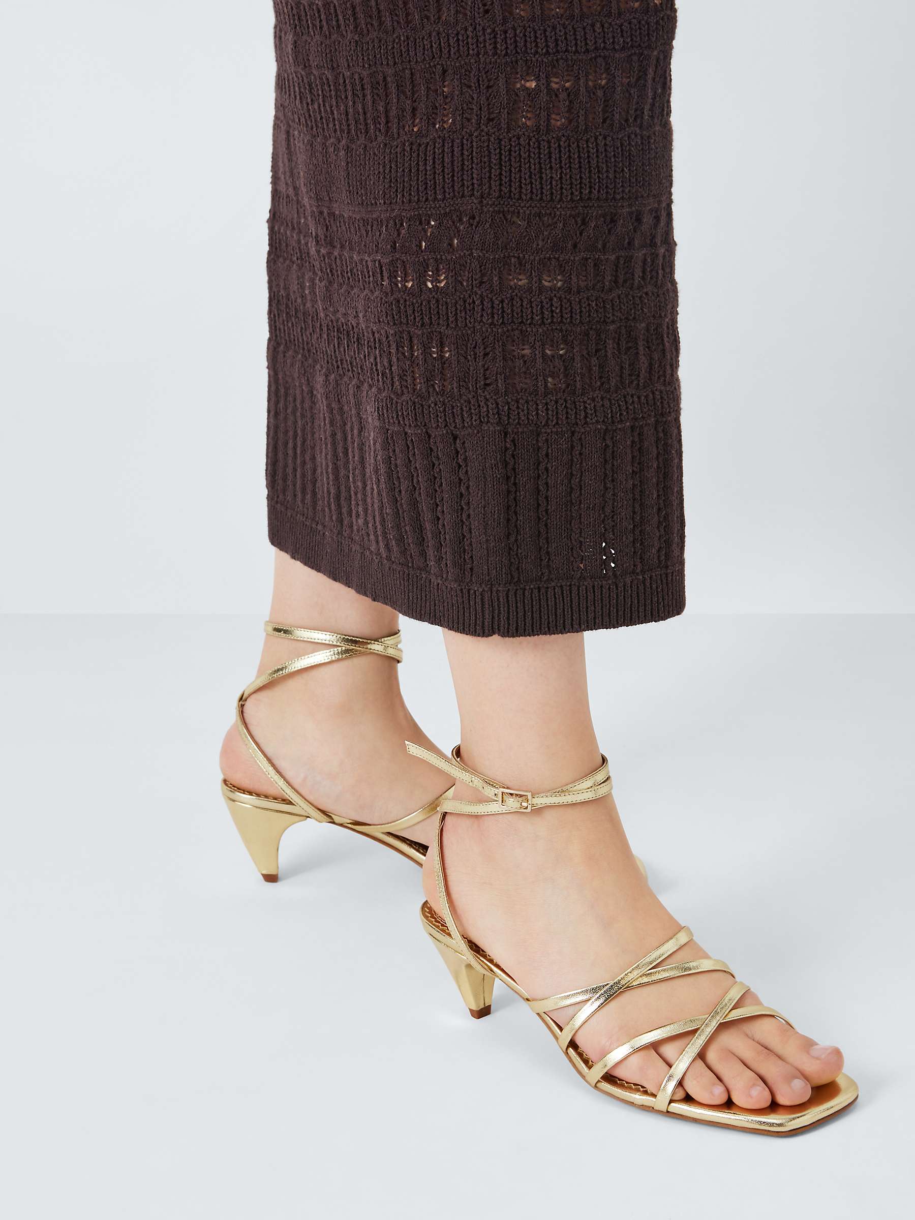Buy AND/OR Iris Leather Feature Heel Strappy Low Sandals Online at johnlewis.com