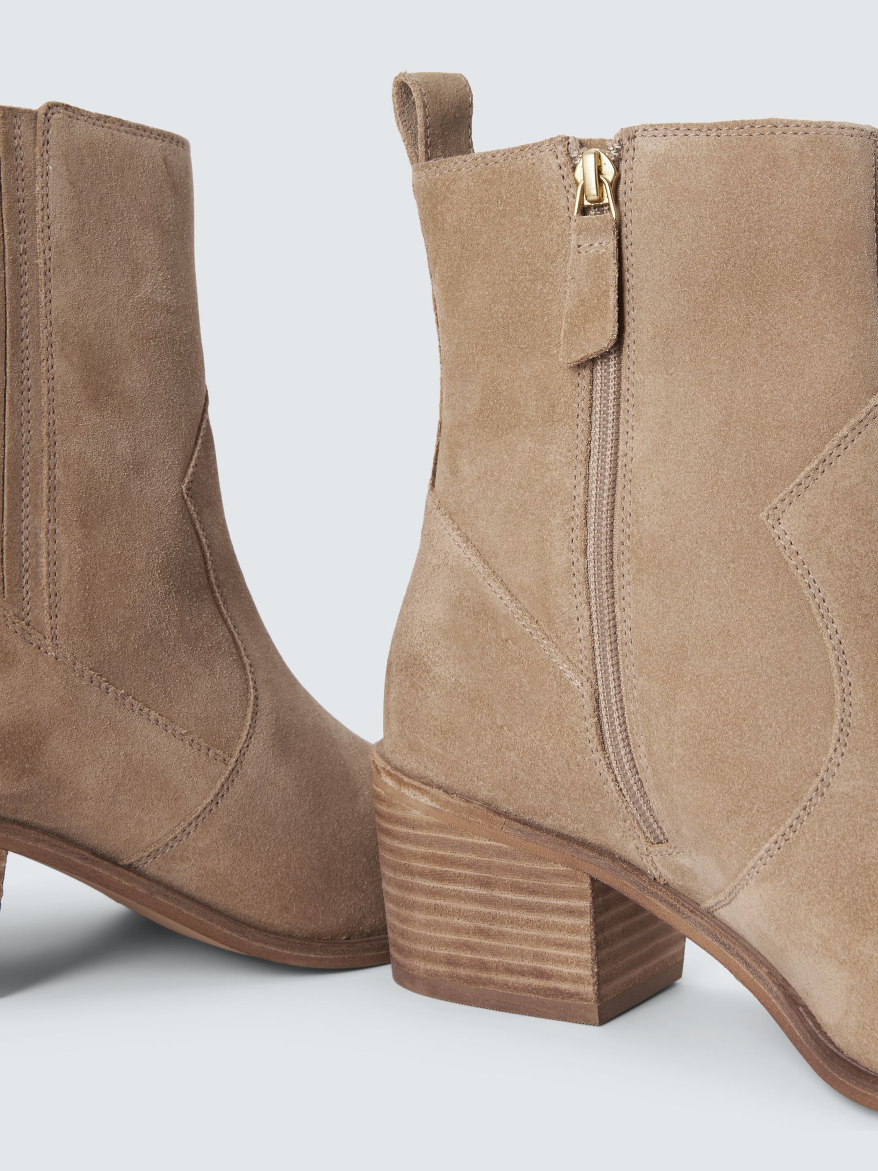 Buy AND/OR Pixie Suede Heeled Chelsea Western Boots, Sand Online at johnlewis.com