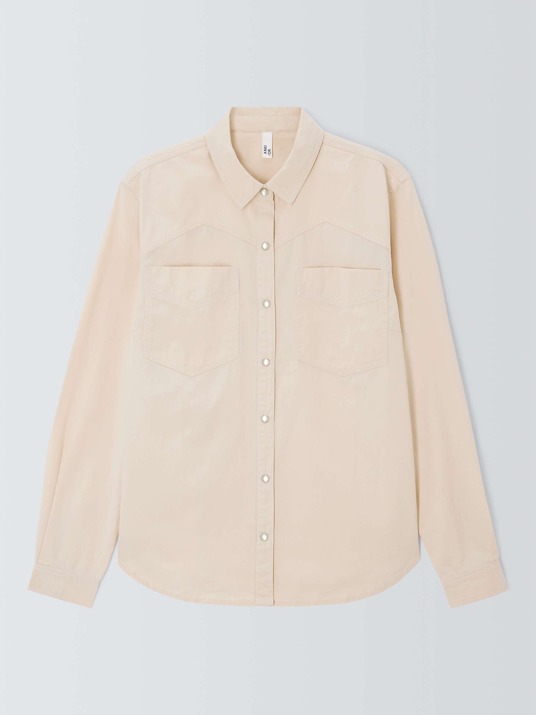 Buy AND/OR Indiana Cotton Utility Shirt, Stone Online at johnlewis.com
