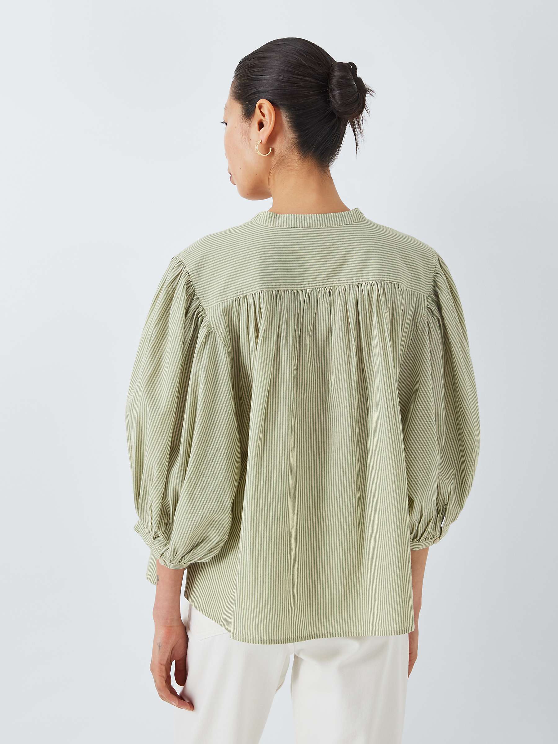 Buy AND/OR Kate Stripe Blouse, Green Online at johnlewis.com