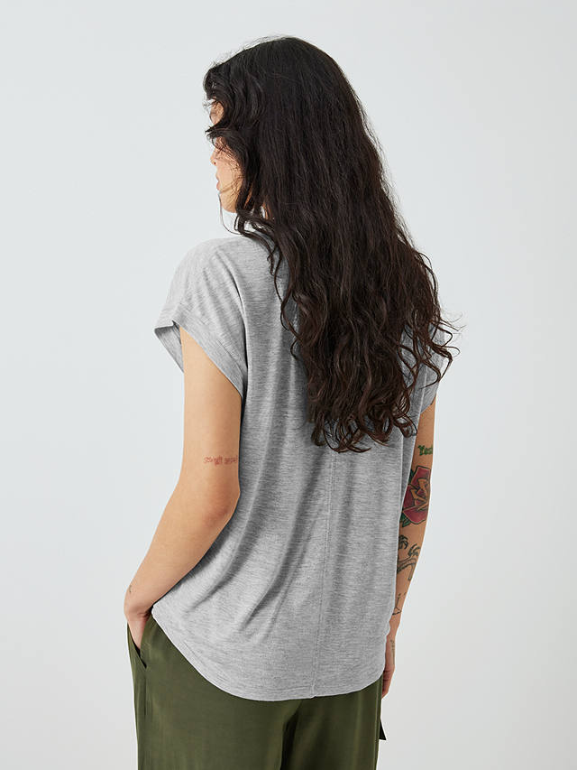 AND/OR Cecile V-Neck T-Shirt, Grey Marl