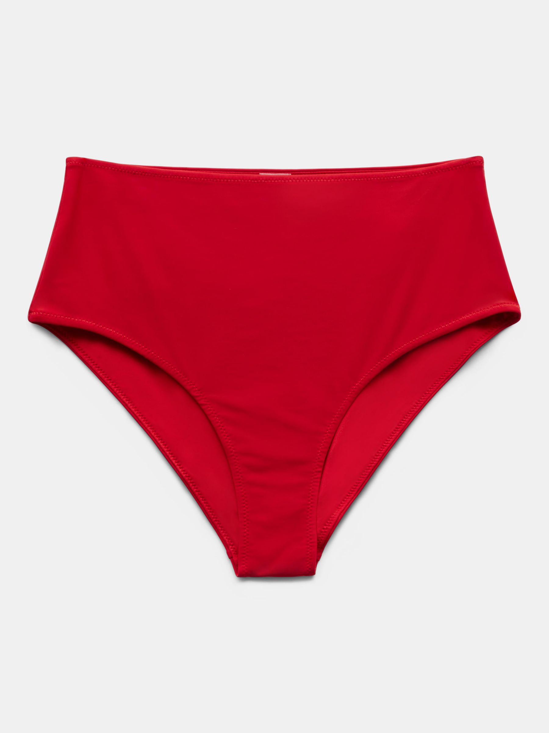 HUSH Heather High Waisted Bikini Bottoms, Redcoat at John Lewis & Partners
