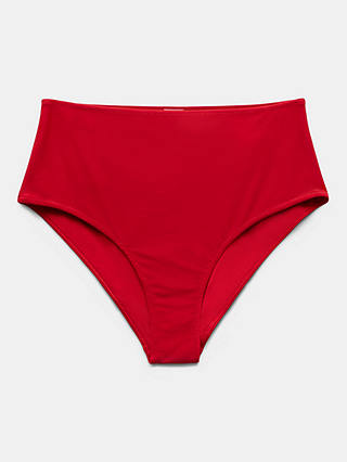 HUSH Heather High Waisted Bikini Bottoms, Redcoat