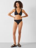 HUSH Crinkle Ribbed Ring Bikini Top, Black