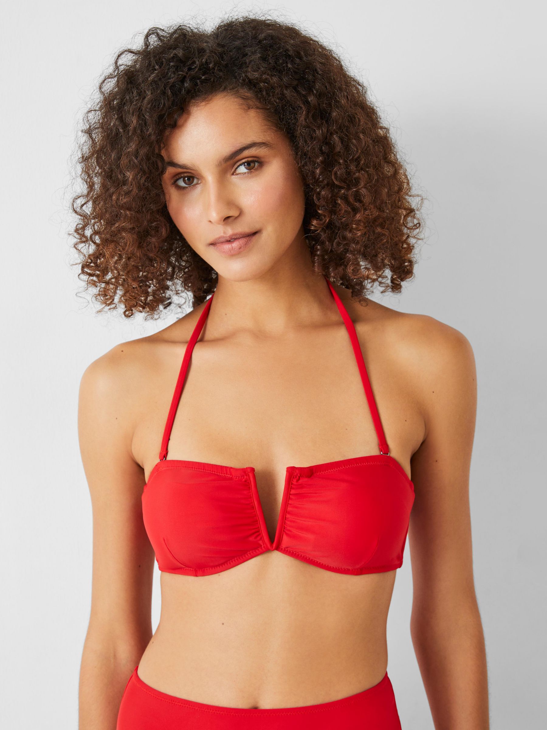 HUSH Billie Bandeau Bikini Top, Redcoat, 4