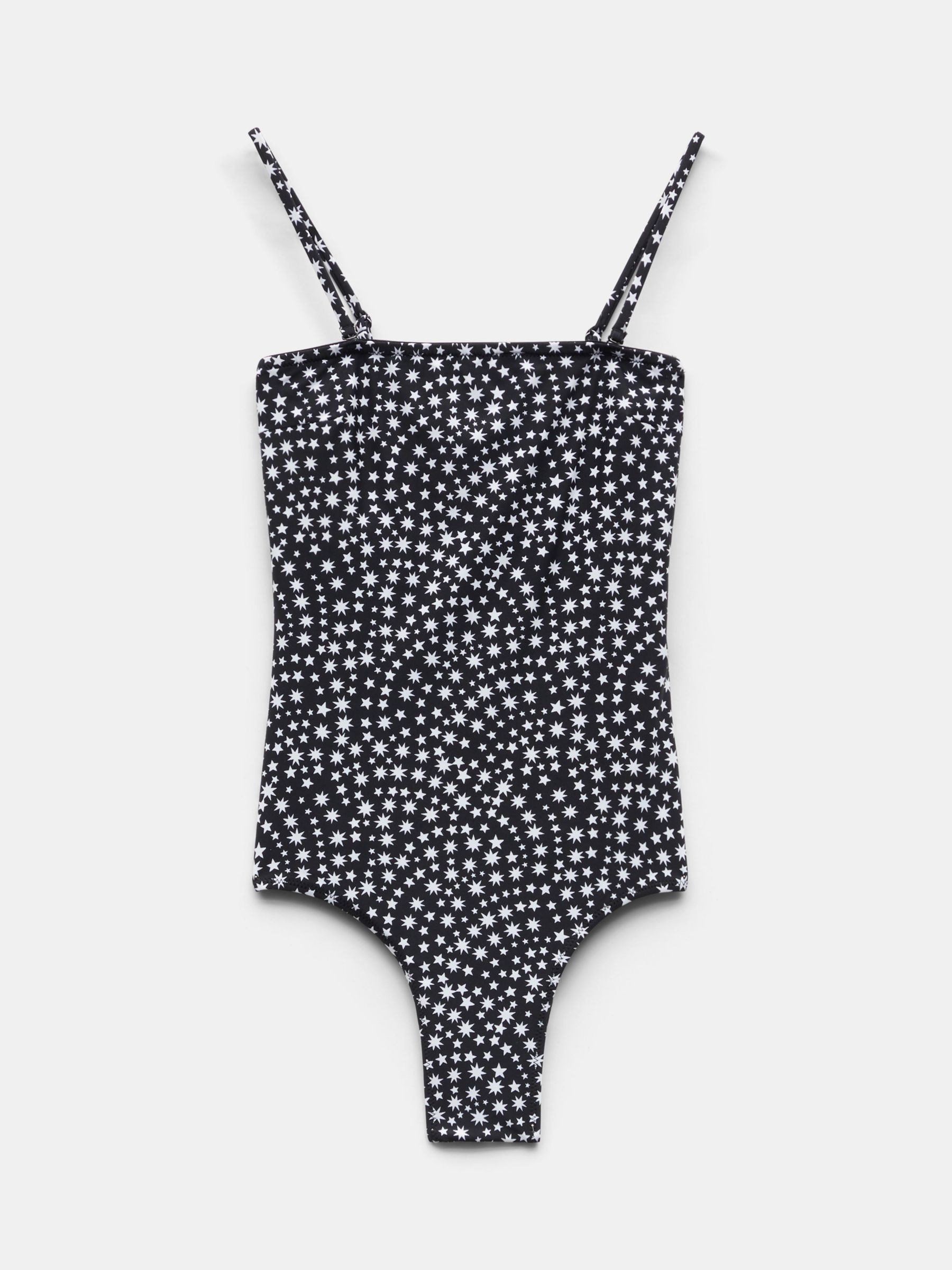 HUSH Serina Star Print Swimsuit, Black/White, 10