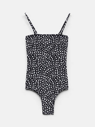 HUSH Serina Star Print Swimsuit, Black/White