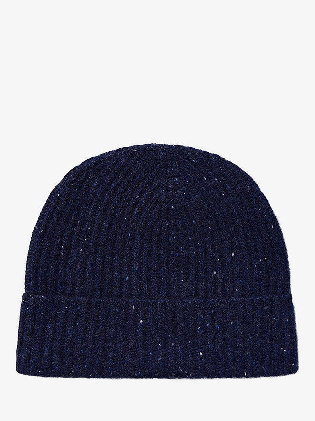 Brora Cashmere Donegal Ribbed Hat, French Navy