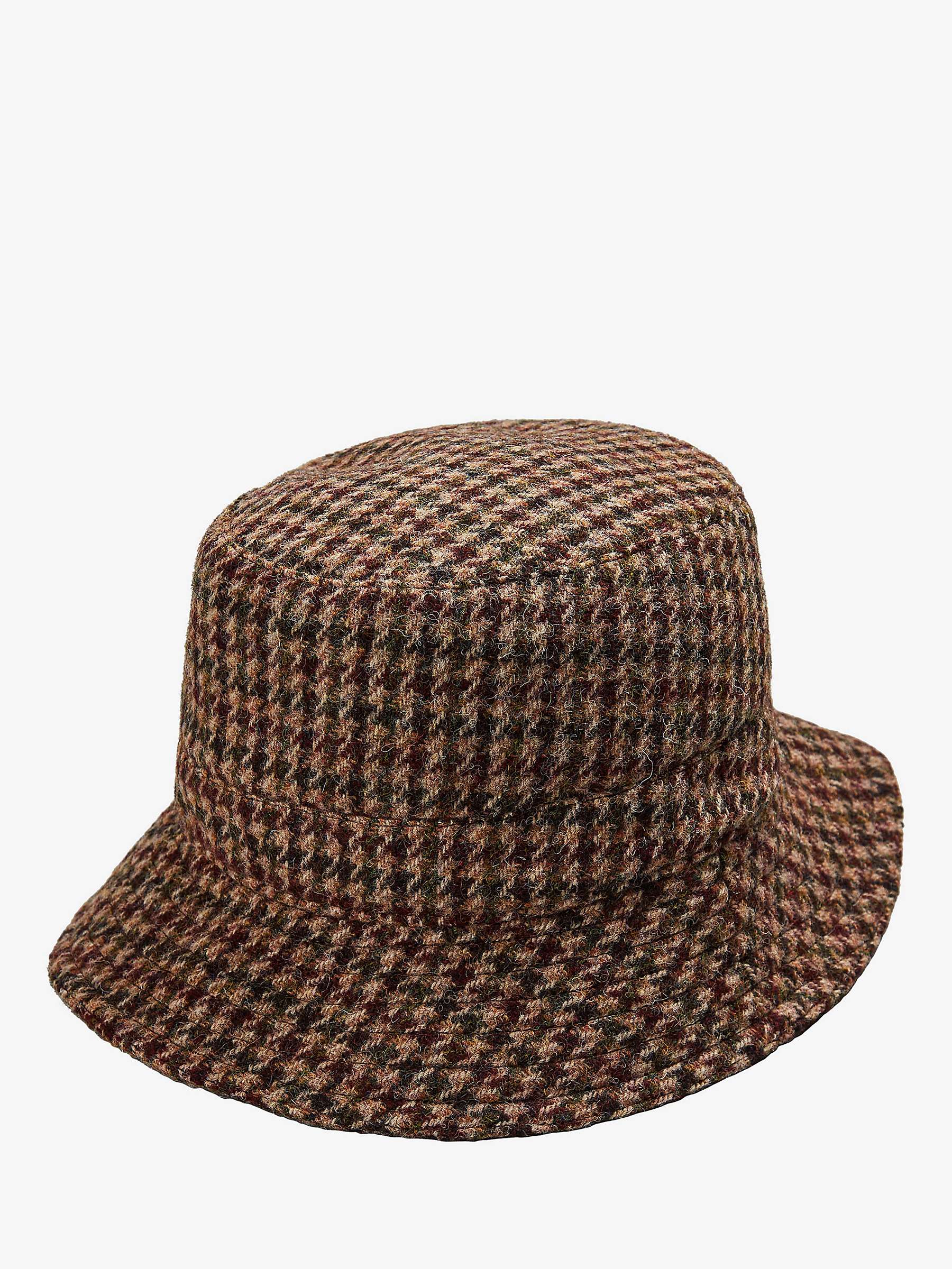 Buy Brora Harris Tweed Wool Bucket Hat, Berry/Otter Online at johnlewis.com