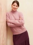 Brora Cashmere Luxe Knit Funnel Neck Jumper, Shell