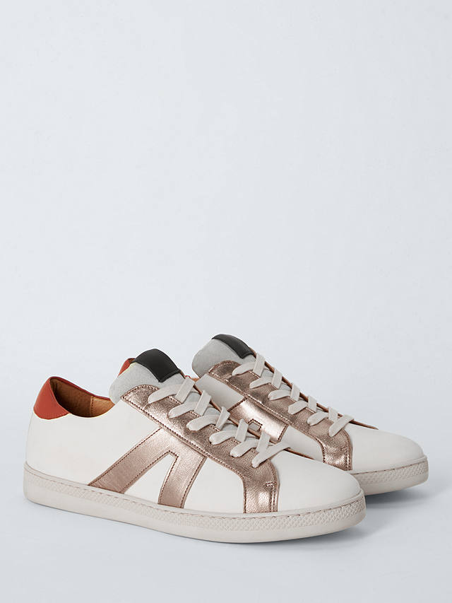 AND/OR Elenor Leather Colour Block Cupsole Trainers, Off White/Multi
