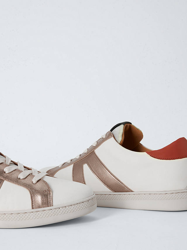 AND/OR Elenor Leather Colour Block Cupsole Trainers, Off White/Multi