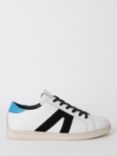 AND/OR Elenor Leather Colour Block Cupsole Trainers, White/Blue