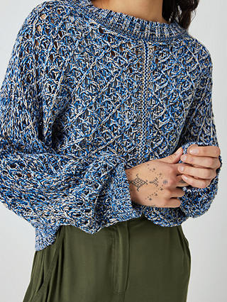 AND/OR Naomi Diamond Knit Jumper, Blue