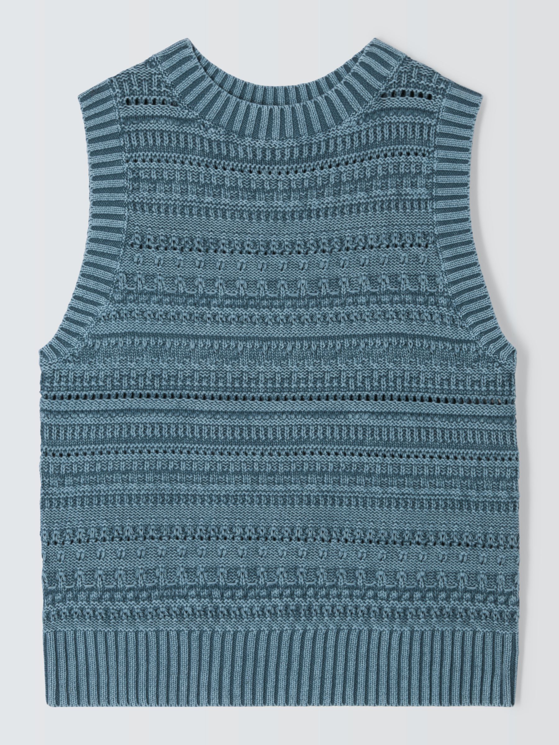 AND/OR Allie Knit Stripe Tank Top, Denim Blue, S