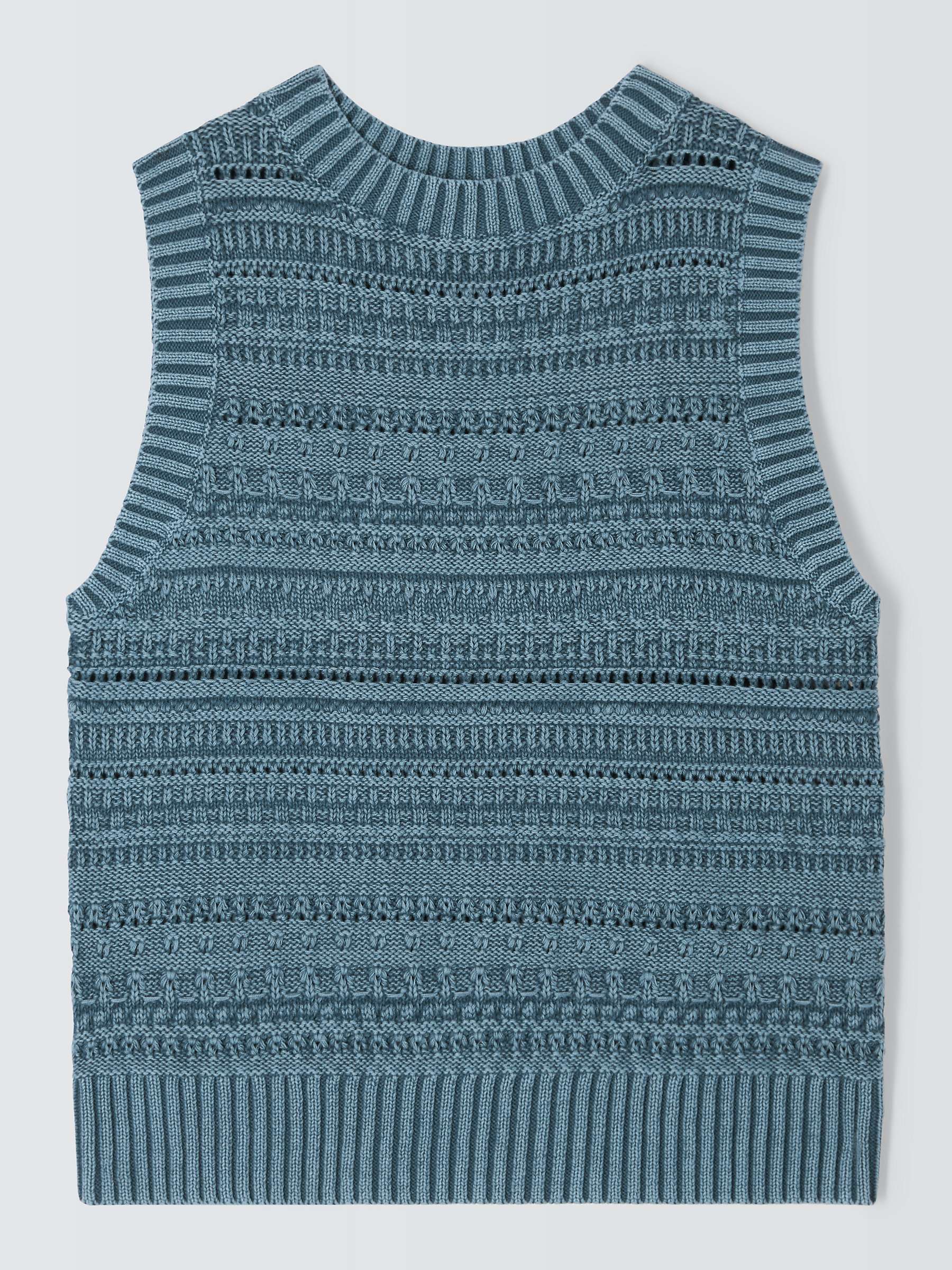 Buy AND/OR Allie Knit Stripe Tank Top, Denim Blue Online at johnlewis.com
