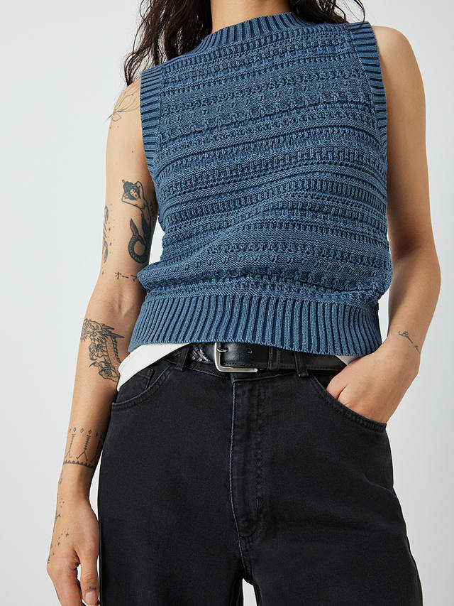 AND/OR Allie Knit Stripe Tank Top, Denim Blue