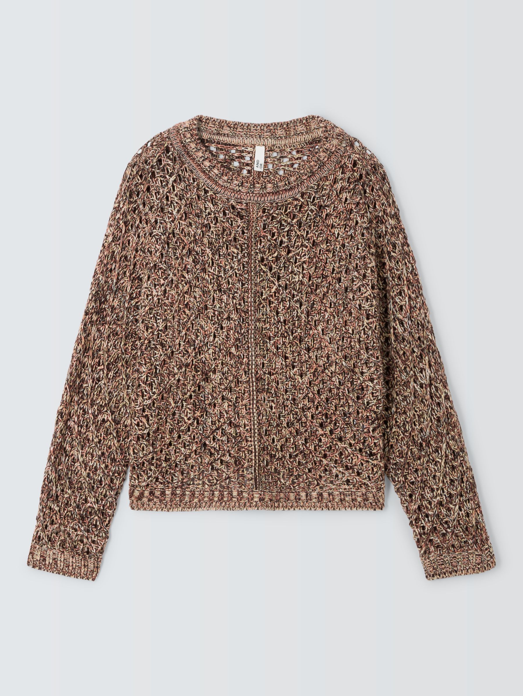 AND/OR Naomi Diamond Knit Jumper, Soft Pink, S