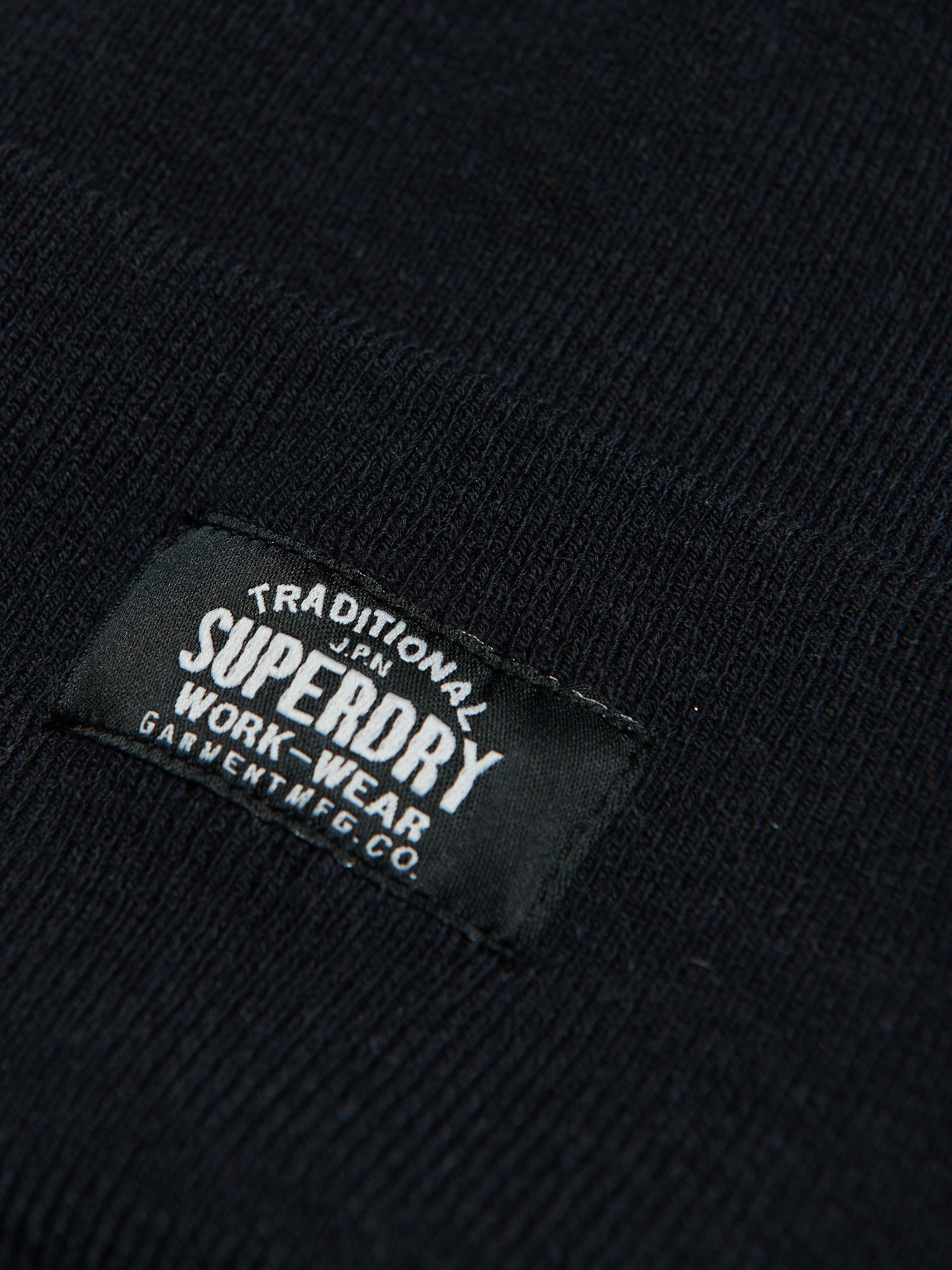 Superdry Classic Knitted Beanie Hat, New Jet Black at John Lewis & Partners