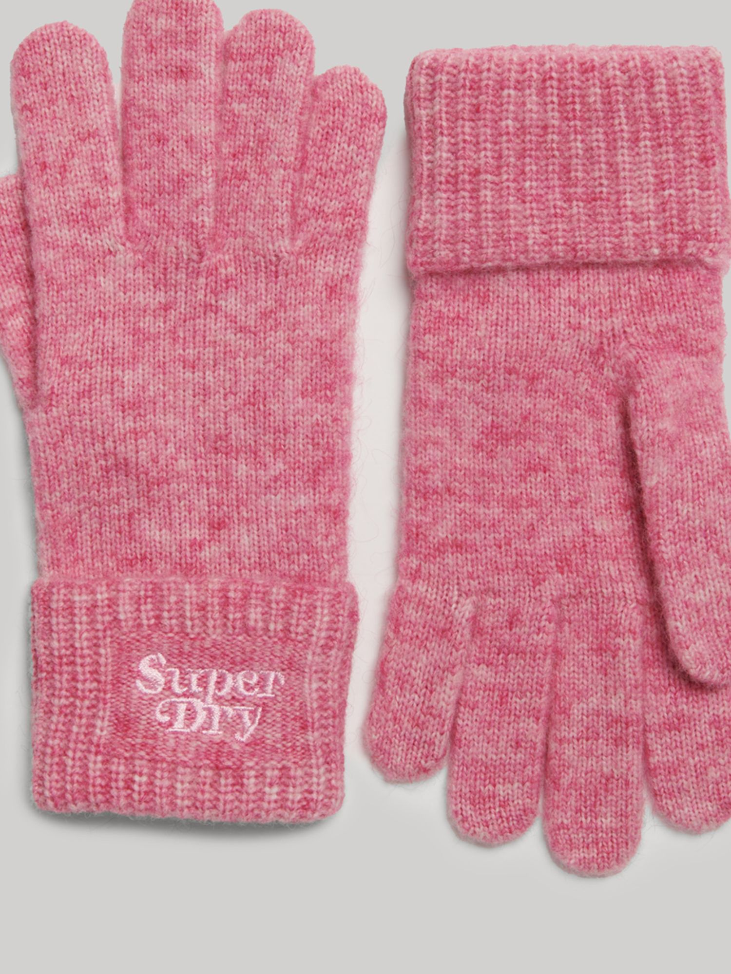 Superdry Wool Blend Gloves, Chateau Rose Pink at John Lewis & Partners