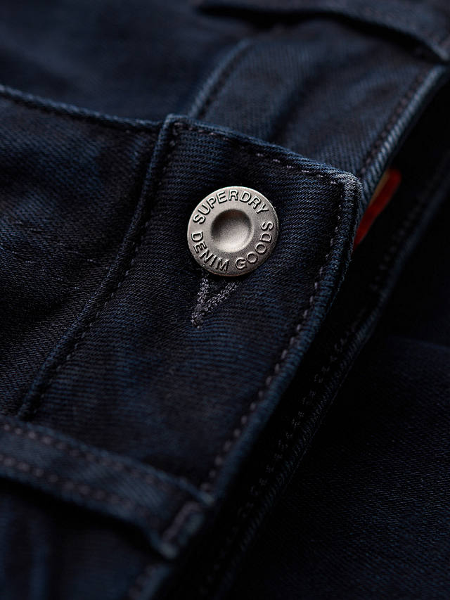 Superdry Organic Cotton Vintage Mid Rise Skinny Jeans, Viper Blue Black