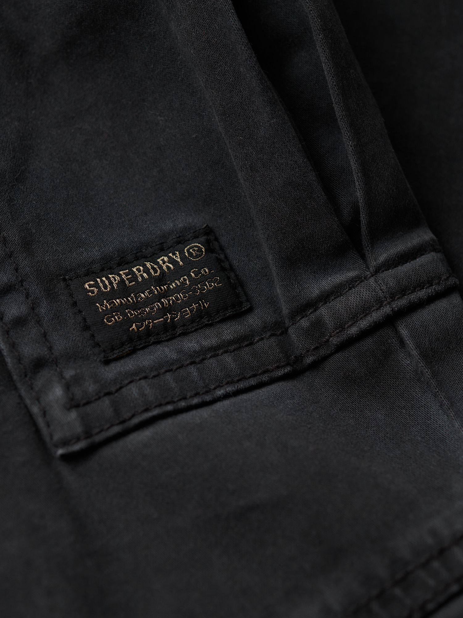Superdry Skinny Fit Cargo Pants, Washed Black at John Lewis & Partners