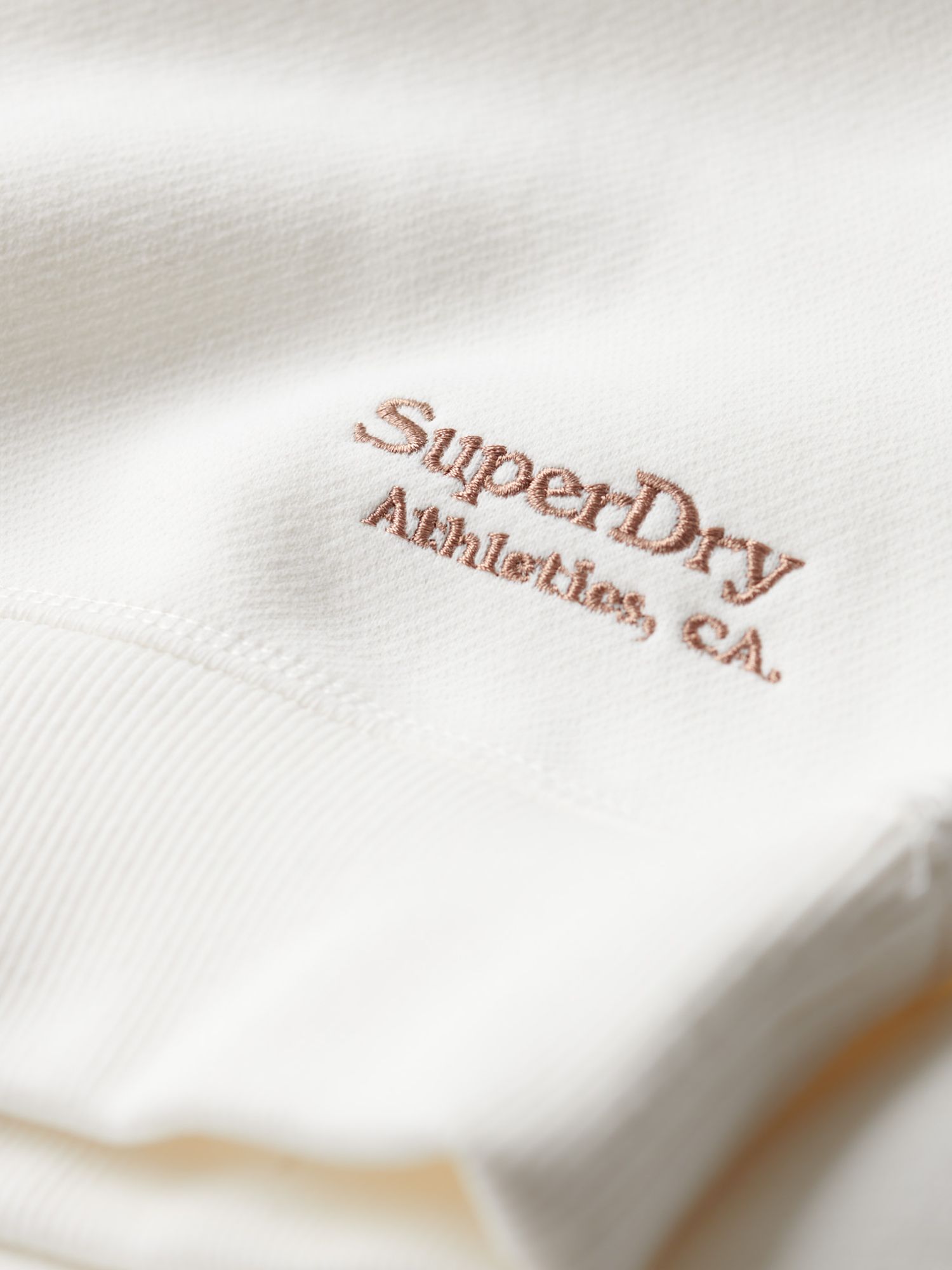 Superdry Essential Logo Relaxed Fit Sweatshirt, Off White at John Lewis ...