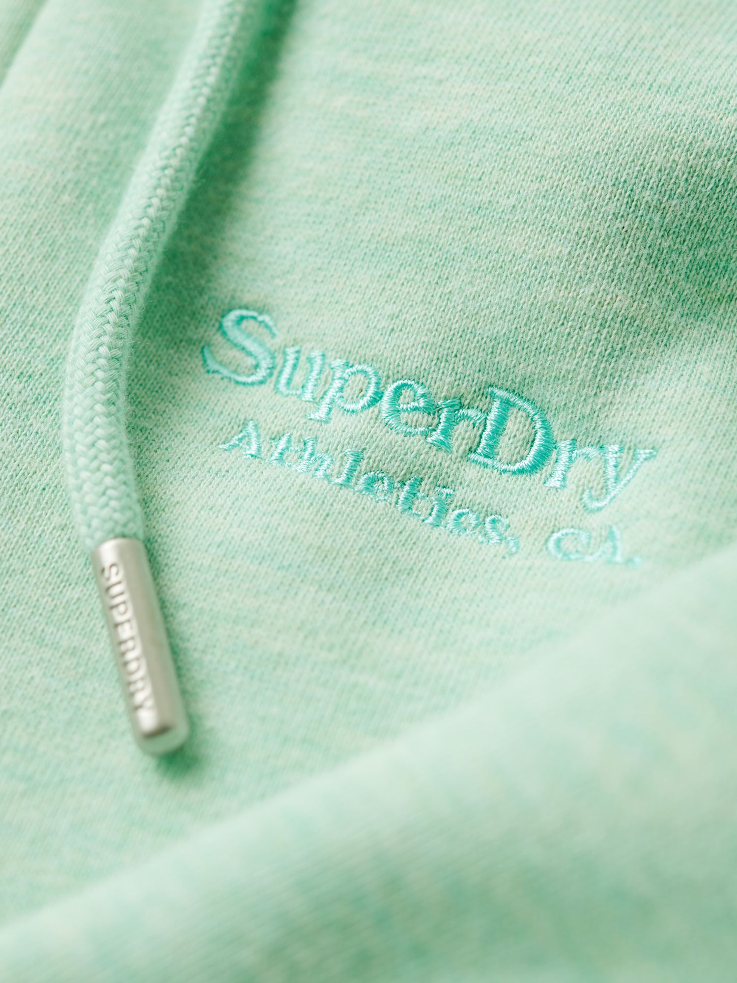Superdry Essential Logo Zip Hoodie, Minted Green Marl at John Lewis ...