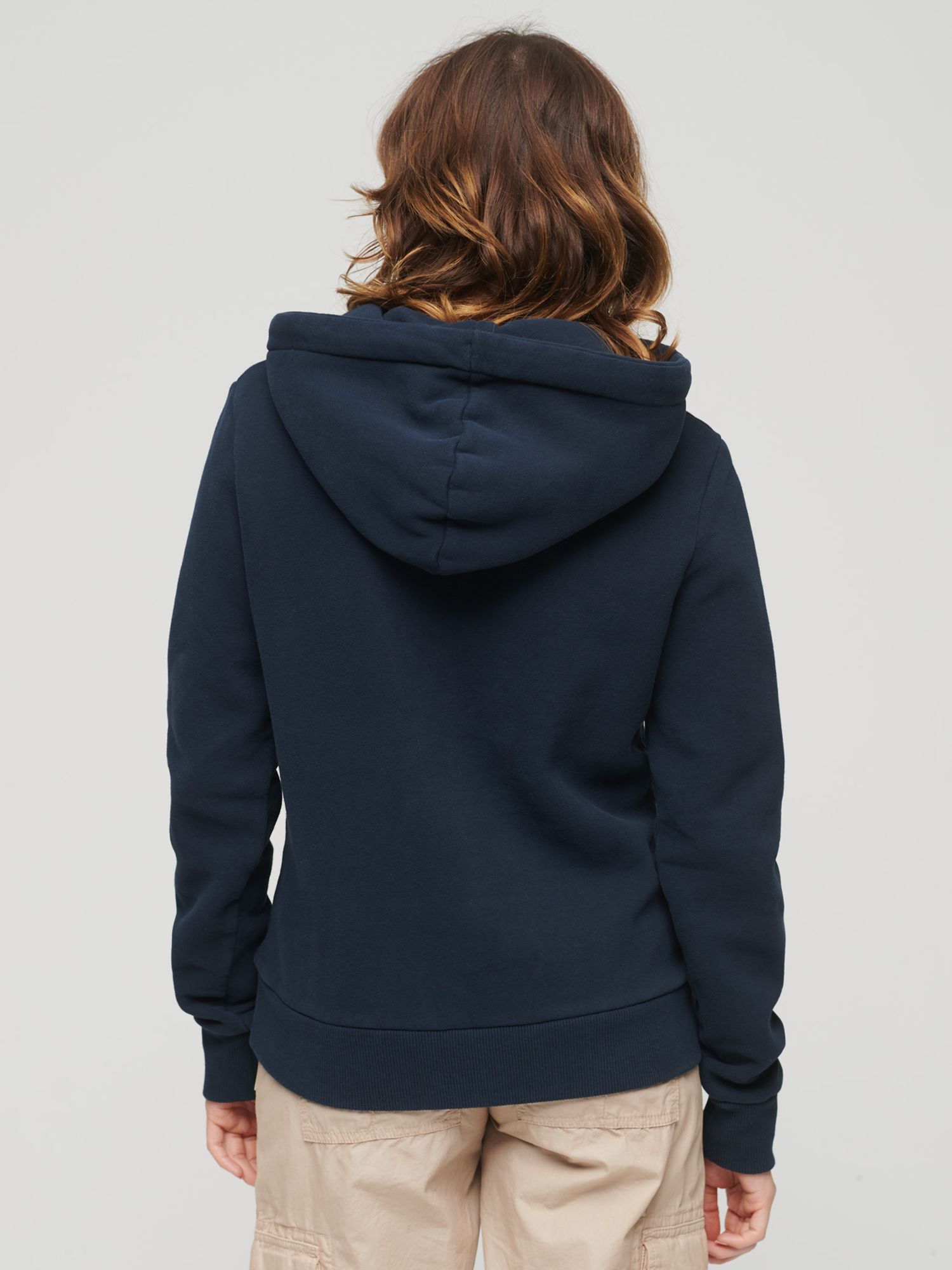 Superdry Archive Script Graphic Hoodie, Eclipse Navy at John Lewis ...