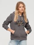 Superdry Tattoo Script Graphic Diamante Hoodie