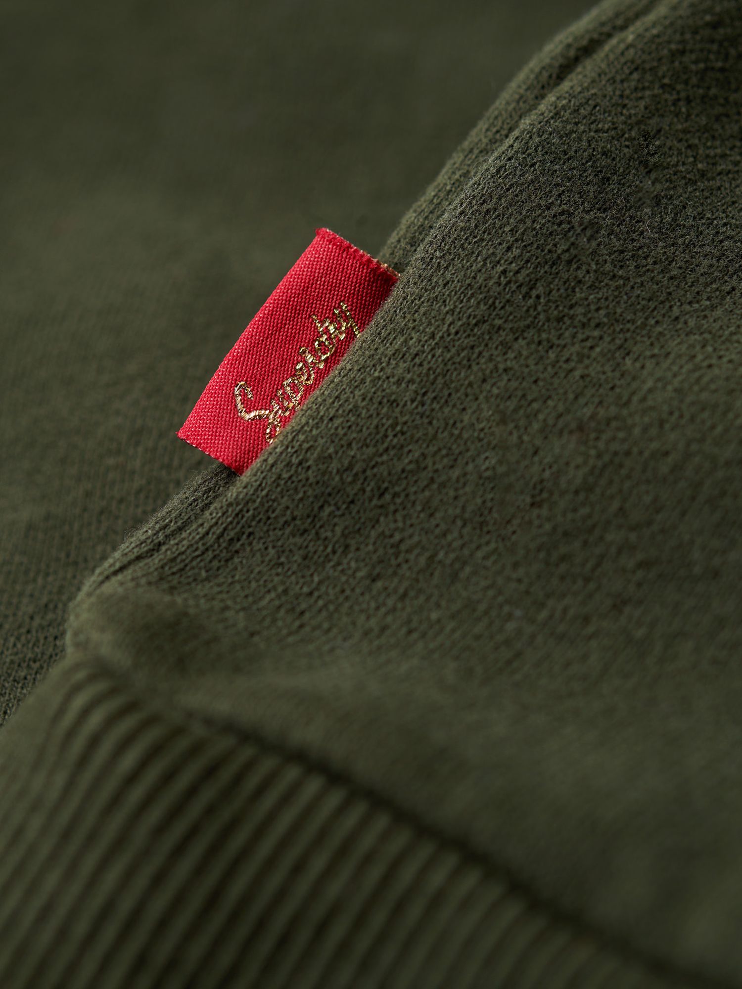 Superdry Archive Script Graphic Hoodie, Olive Green at John Lewis ...