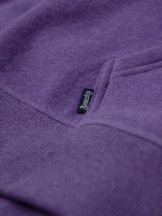 Superdry Essential Logo Zip Hoodie, Bright Purple Marl
