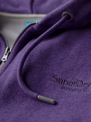 Superdry Essential Logo Zip Hoodie, Bright Purple Marl