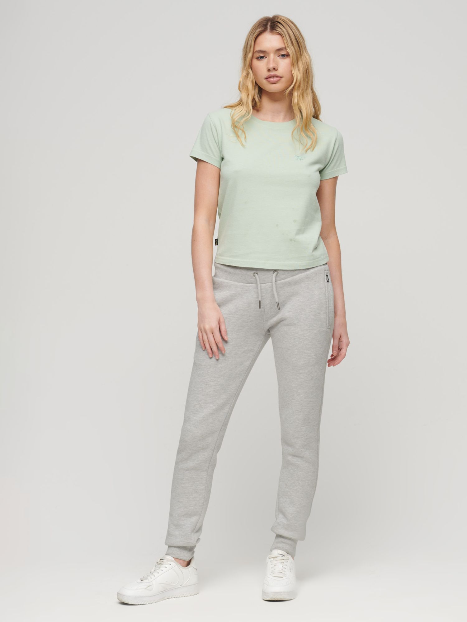 Women's Essential Logo Joggers in Minted Green Marl