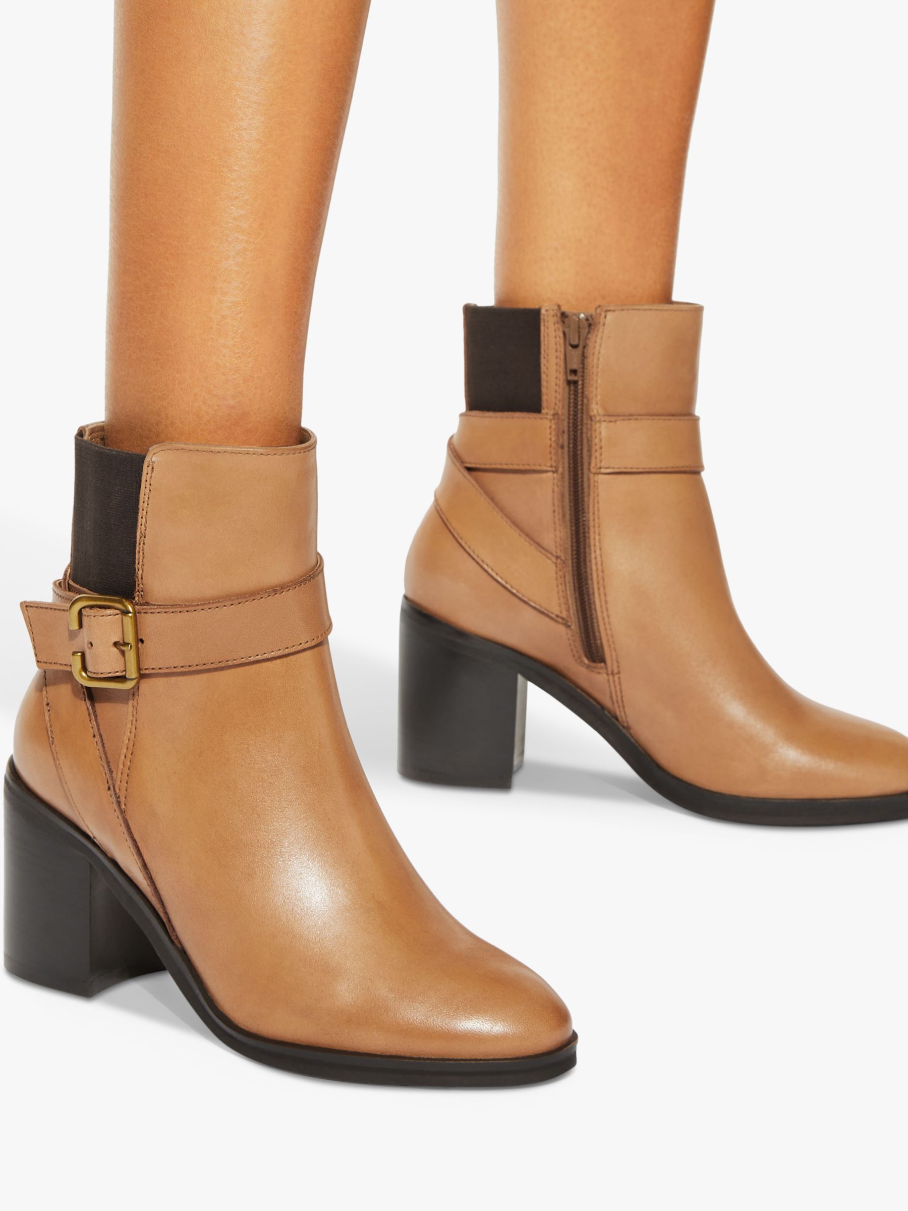 Buy Kurt Geiger London Hampstead Leather Ankle Boots, Tan Online at johnlewis.com