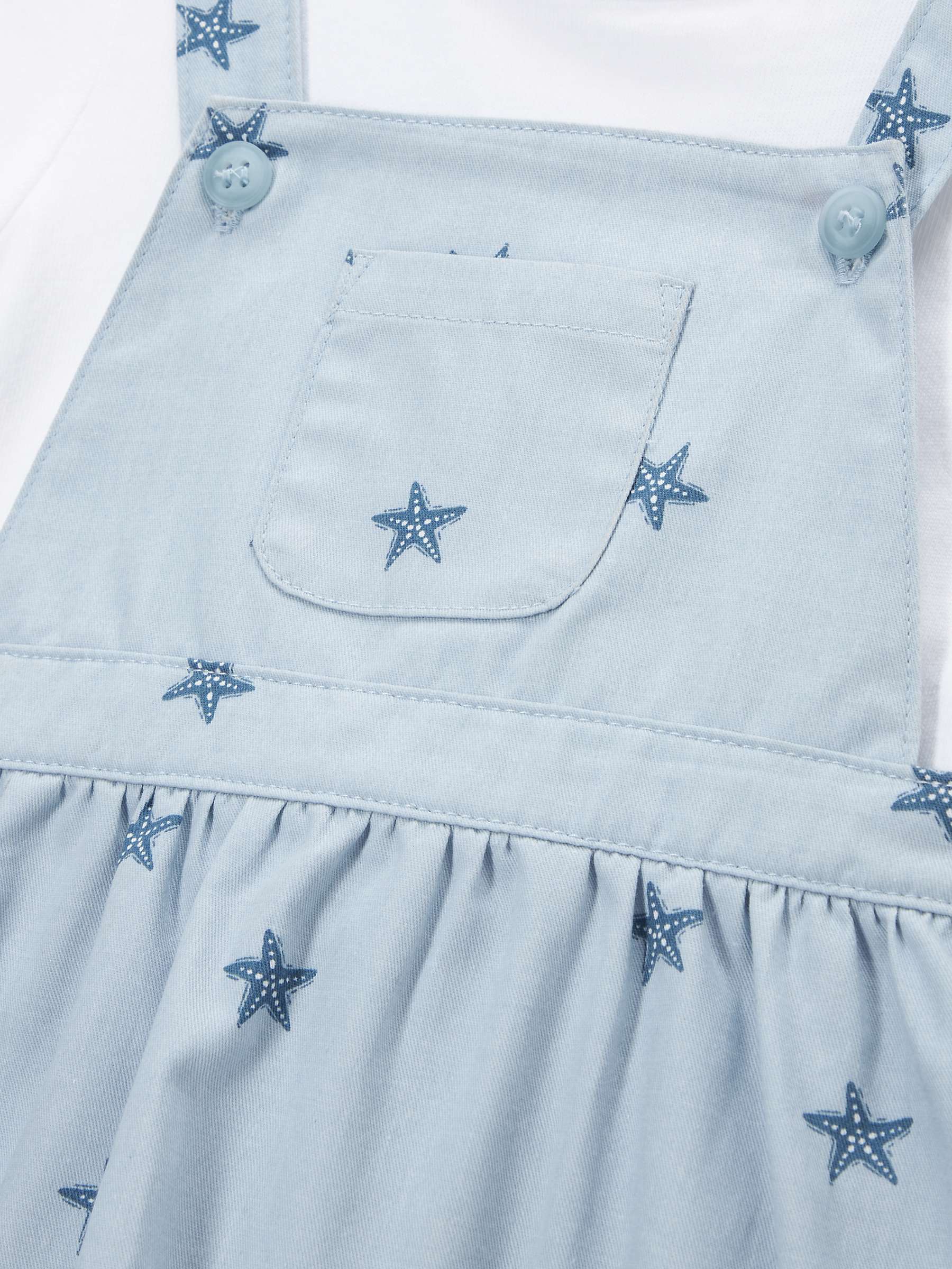 Buy John Lewis Baby Star Print Pinafore & T-Shirt Set, Blue/White Online at johnlewis.com