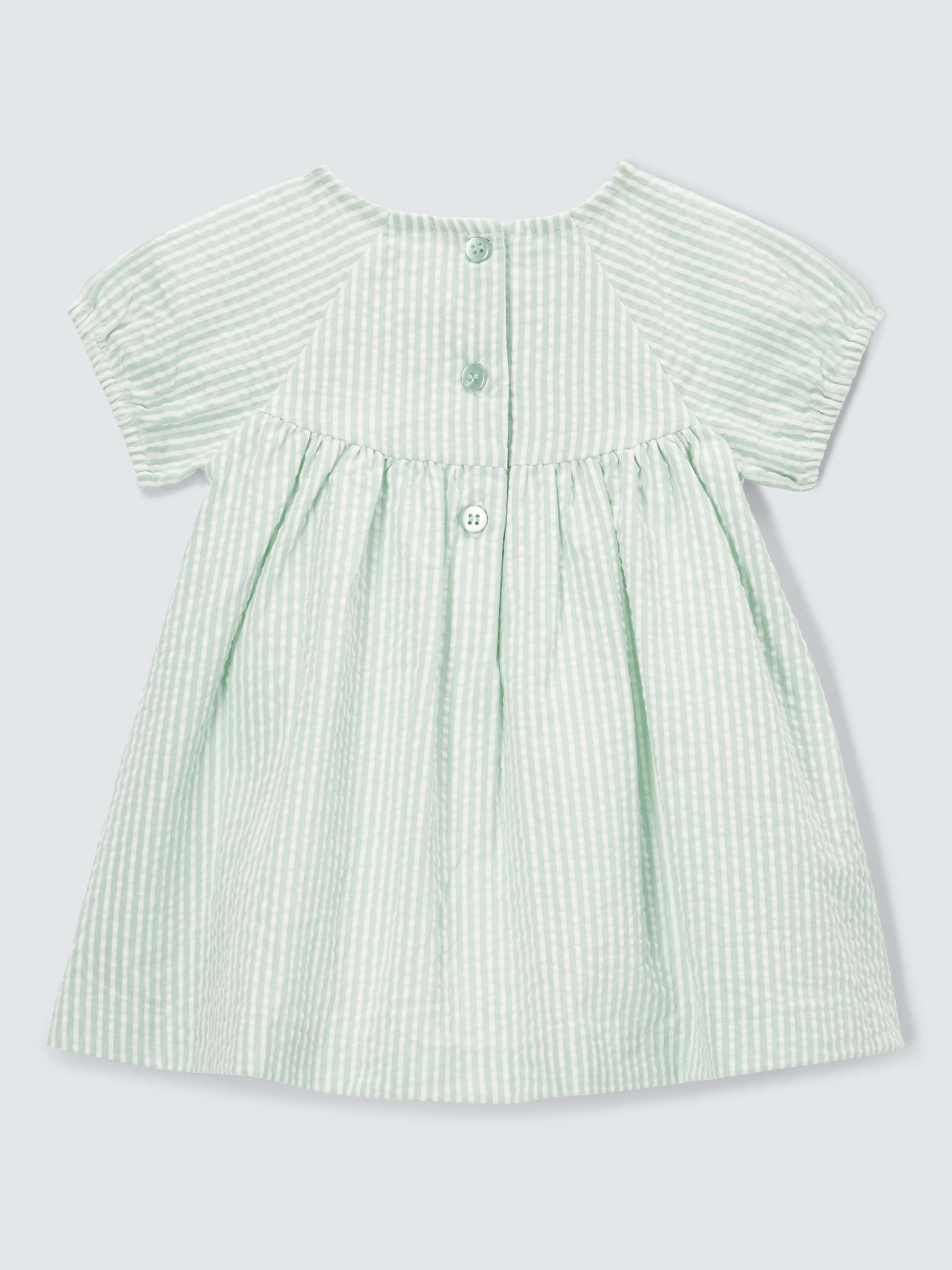 Buy John Lewis Baby Duck Seersucker Stripe Dress, Green Online at johnlewis.com