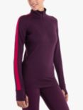 Icebreaker Women's Merino Wool Base Layer Top, Electron/Pink, Electron/Pink