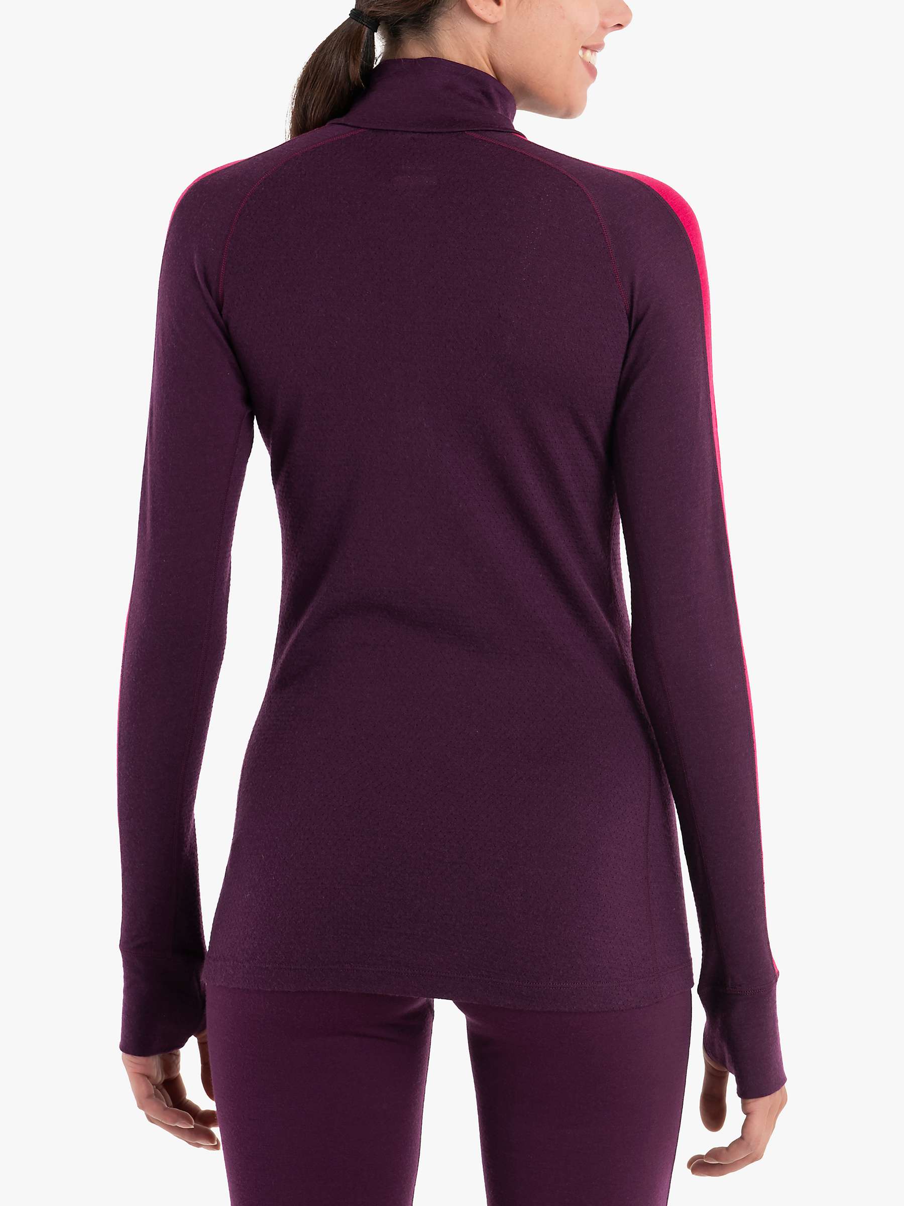 Buy Icebreaker Women's Merino Wool Base Layer Top, Electron/Pink Online at johnlewis.com