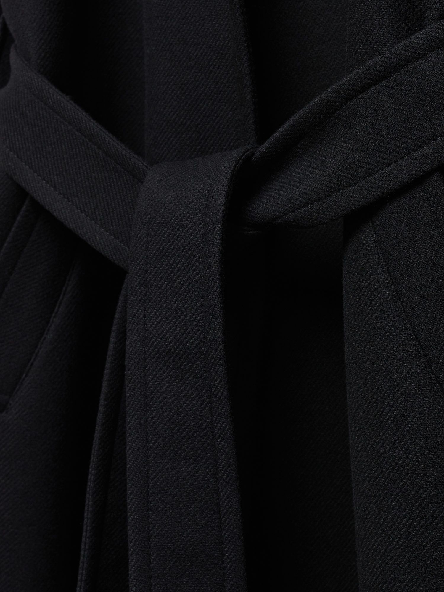 Mango Traviata Wide Lapel Wool Blend Coat, Black at John Lewis & Partners