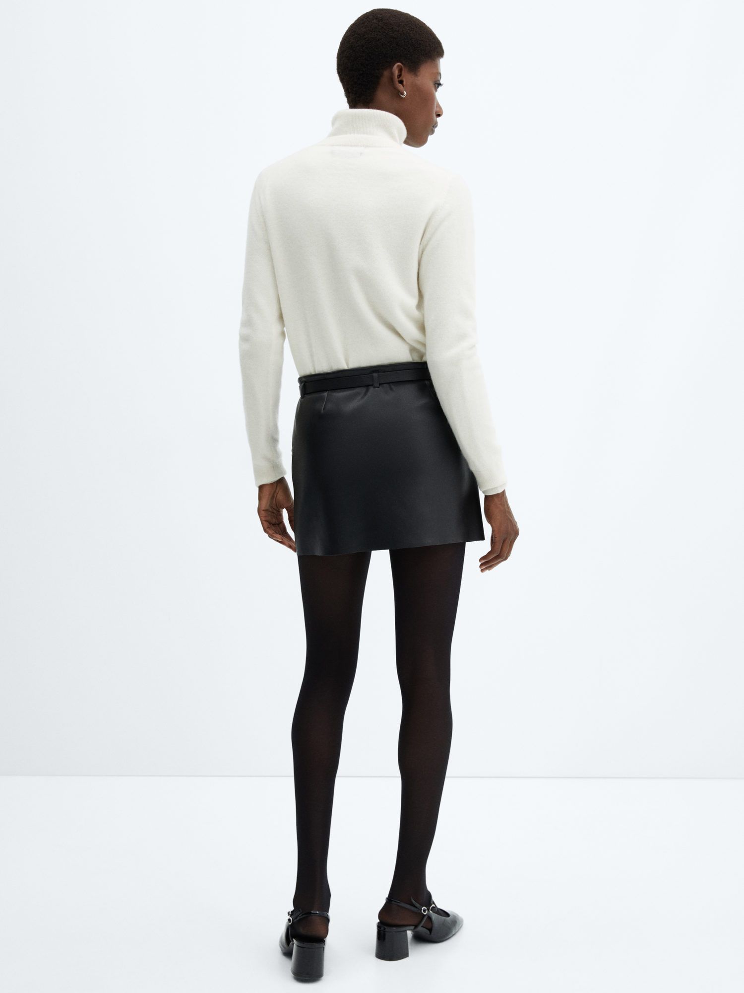 Mango Sati Mini Skirt, Black