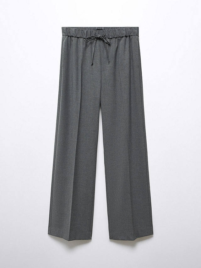 Mango Wide Leg Trousers, Grey