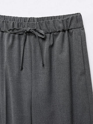 Mango Wide Leg Trousers, Grey