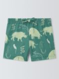 John Lewis Baby Safari Swim Shorts, Green