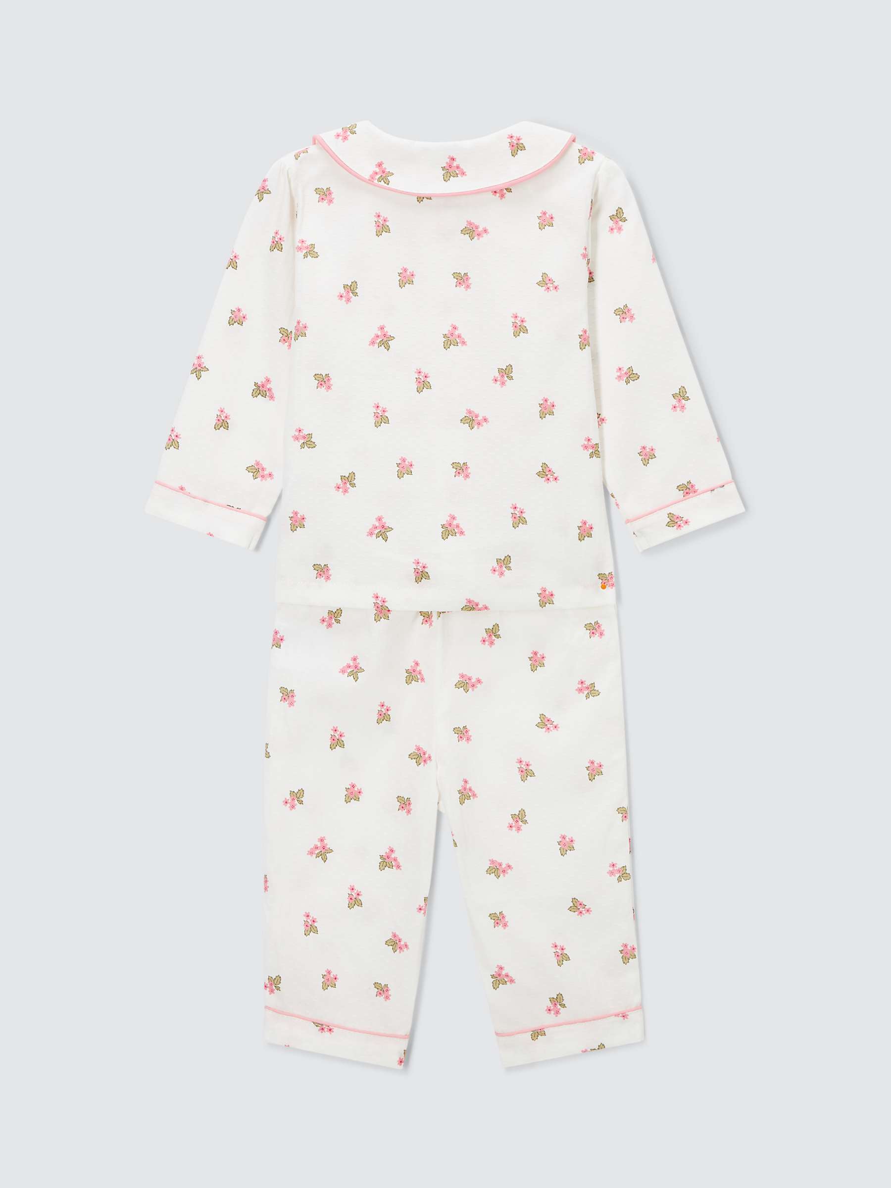 Buy John Lewis Baby Spring Floral Print Pyjamas, White Online at johnlewis.com