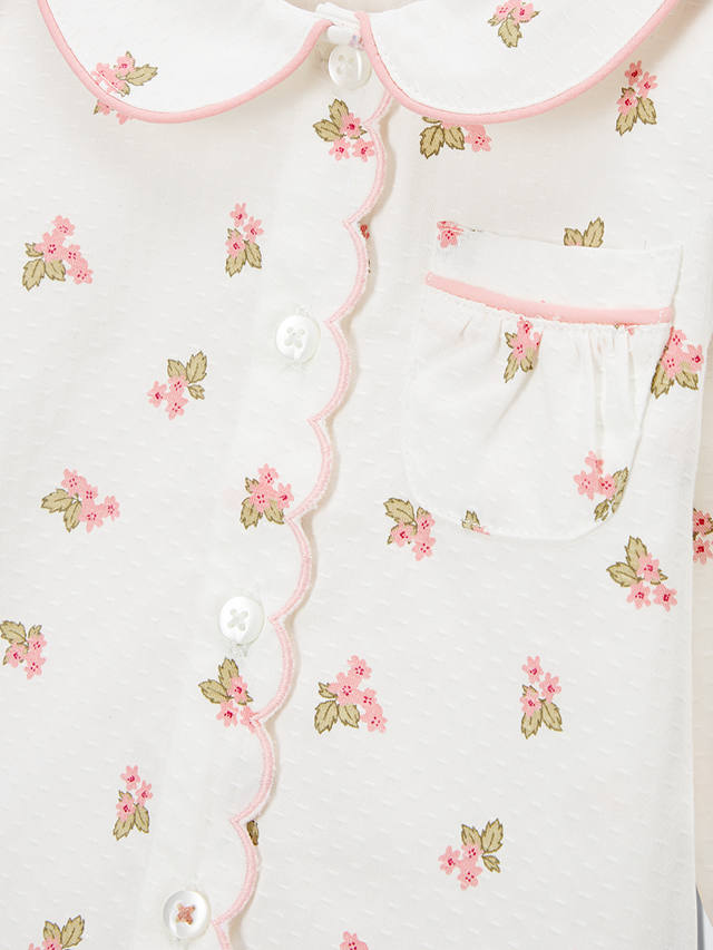 John Lewis Baby Spring Floral Print Pyjamas, White