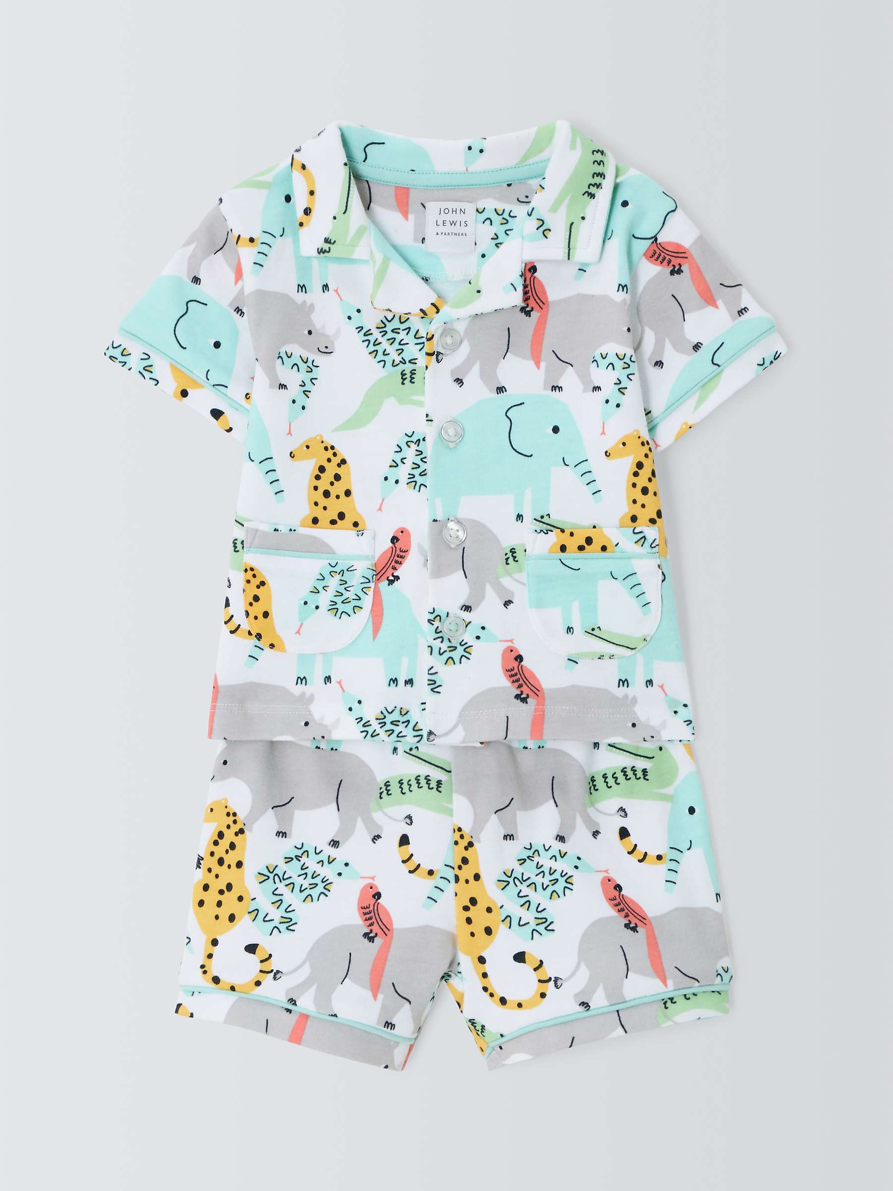 Buy John Lewis Baby Safari Jersey Pyjamas, Multi Online at johnlewis.com