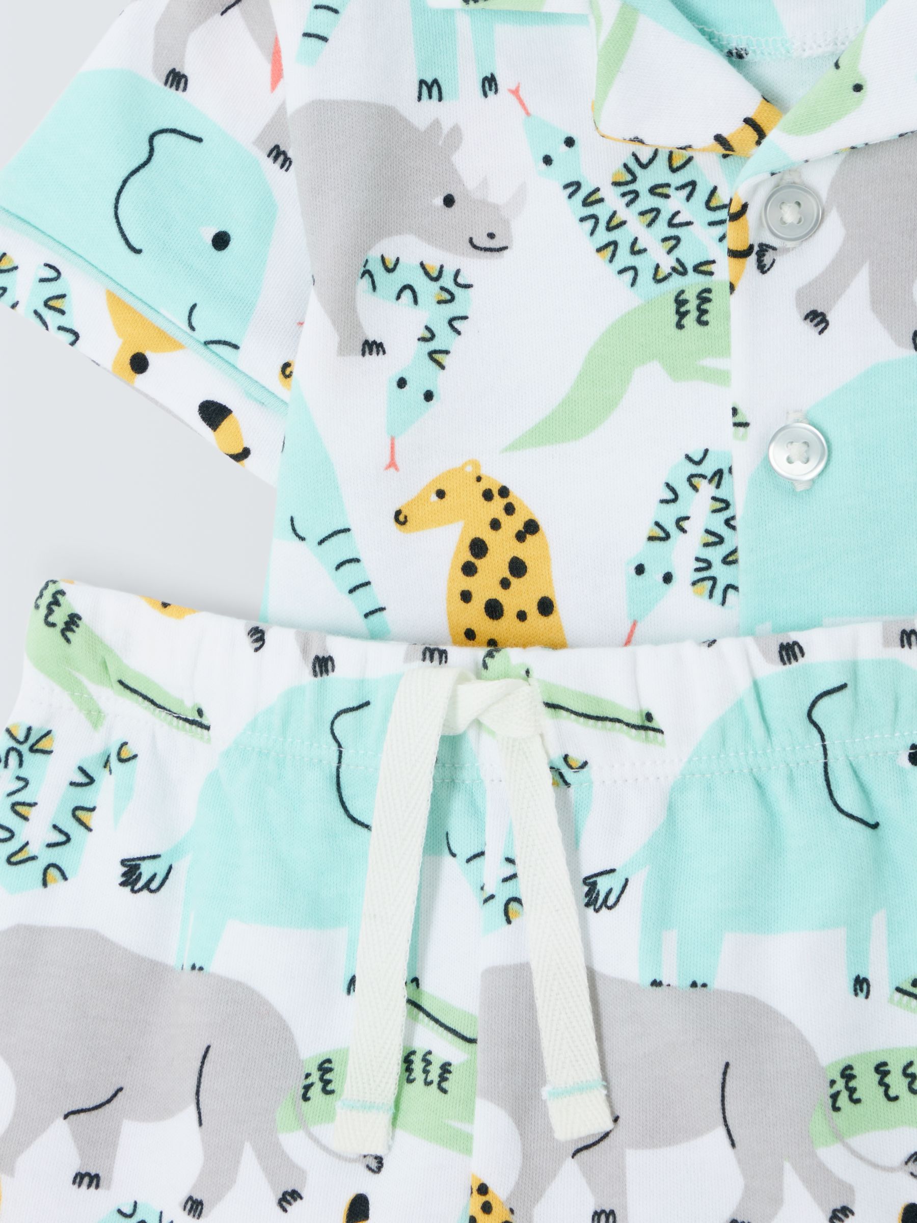 John Lewis Baby Safari Jersey Pyjamas, Multi, 6-9 months
