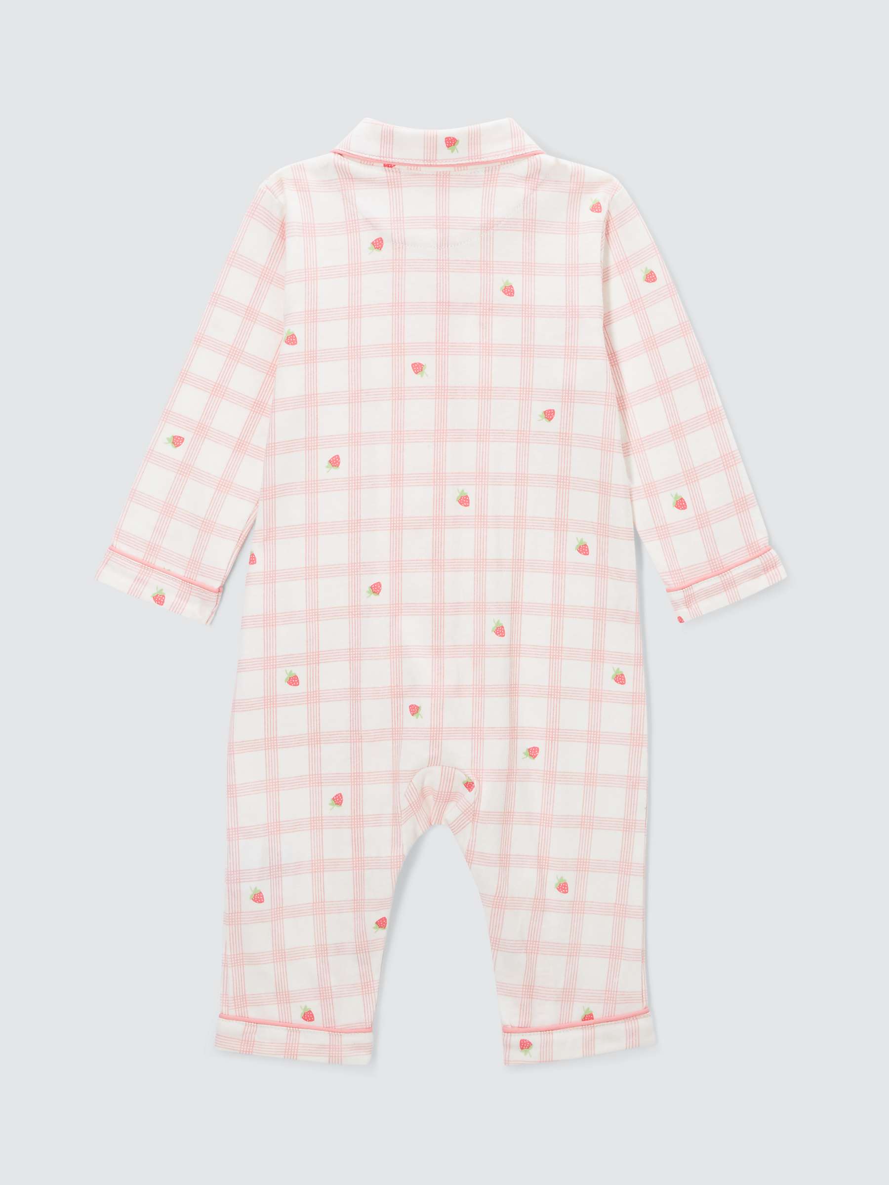 Buy John Lewis Baby Strawberry Gingham Pyjamas with Strawberry Toy, Pink Online at johnlewis.com